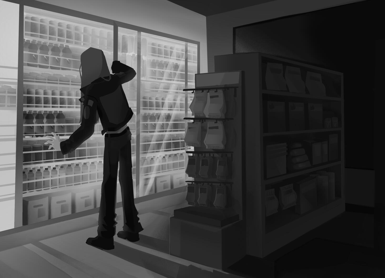 Late Night Convenience Store Trip - Concept Art