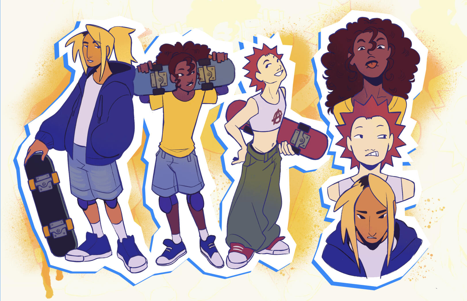 Sky Skate - Character Lineup + Expressions